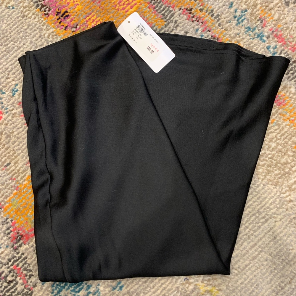 NWT Peyton Jensen Silky Black Slip Skirt
